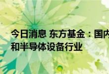 今日消息 东方基金：国内经济复苏趋势明确 建议关注风电和半导体设备行业
