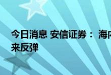 今日消息 安信证券： 海内外减产持续扰动供应，铝价或迎来反弹