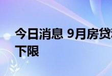 今日消息 9月房贷利率继续下行，86城低至下限