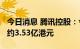 今日消息 腾讯控股：今日回购120万股  耗资约3.53亿港元