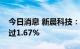 今日消息 新晨科技：股东李福华拟减持不超过1.67%