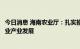 今日消息 海南农业厅：扎实推进种业企业扶优行动和南繁种业产业发展