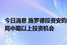 今日消息 施罗德投资安昀：A股市场处于筑底阶段 当下是布局中期以上投资机会