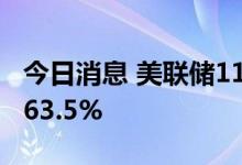 今日消息 美联储11月加息75个基点的概率为63.5%