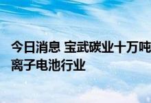 今日消息 宝武碳业十万吨负极材料项目获重要进展，定位锂离子电池行业