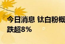 今日消息 钛白粉概念板块持续下跌 国城矿业跌超8%