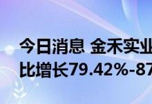 今日消息 金禾实业：预计前三季度净利润同比增长79.42%-87.83%