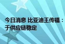 今日消息 比亚迪王传福：混动解决家庭首购、换购需求，利于供应链稳定