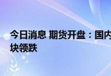 今日消息 期货开盘：国内期货开盘普遍下跌  能化、有色板块领跌