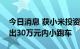 今日消息 获小米投资，性能车公司工匠派推出30万元内小跑车