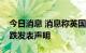 今日消息 消息称英国央行将于日内就英镑下跌发表声明