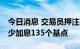 今日消息 交易员押注英国央行将在11月前至少加息135个基点