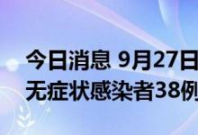 今日消息 9月27日0时至14时 西藏新增本土无症状感染者38例
