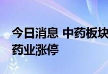 今日消息 中药板块拉升走强 紫鑫药业、龙津药业涨停