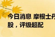 今日消息 摩根士丹利：恢复跟踪中国中免H股，评级超配
