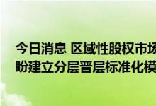 今日消息 区域性股权市场担纲支持中小微企业发展 业界热盼建立分层晋层标准化模式