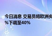 今日消息 交易员将欧洲央行10月加息75个基点的几率从90%下调至40%