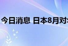 今日消息 日本8月对华机床订单额增长24.9％