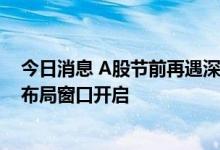 今日消息 A股节前再遇深调，机构：多指标显示已近底部，布局窗口开启
