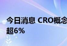 今日消息 CRO概念板块持续拉升 九洲药业涨超6%