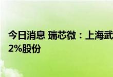 今日消息 瑞芯微：上海武岳峰及北京武岳峰亦合拟减持不超2%股份