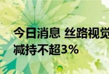 今日消息 丝路视觉：董事长、总裁李萌迪拟减持不超3%