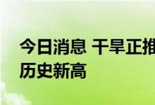 今日消息 干旱正推动美国粮食河运价格创下历史新高