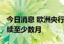 今日消息 欧洲央行Lane：欧洲央行加息将持续至少数月