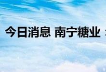 今日消息 南宁糖业：终止筹划重大资产置换