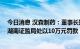 今日消息 汉森制药：董事长短线交易获益134.99万元，被湖南证监局处以10万元罚款