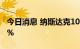 今日消息 纳斯达克100指数期货涨幅扩大至1%