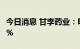 今日消息 甘李药业：明华创新拟减持不超过2%