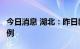 今日消息 湖北：昨日新增本土无症状感染者4例