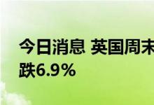 今日消息 英国周末交付的批发天然气价格下跌6.9%