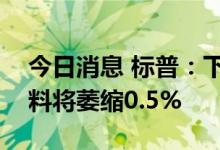 今日消息 标普：下调英国2023年GDP预测 料将萎缩0.5%