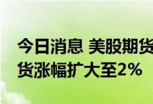 今日消息 美股期货持续走高 纳斯达克指数期货涨幅扩大至2%