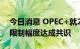 今日消息 OPEC+就200万桶/日的石油产量限制幅度达成共识