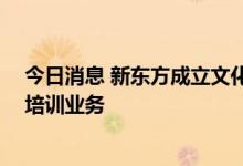 今日消息 新东方成立文化教育培训公司 新公司含语言能力培训业务