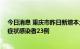 今日消息 重庆市昨日新增本土确诊病例17例，新增本土无症状感染者23例