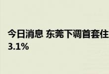 今日消息 东莞下调首套住房公积金贷款利率 5年期以上调至3.1%