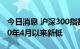 今日消息 沪深300指数日内跌幅达2% 为2020年4月以来新低