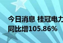 今日消息 桂冠电力业绩快报：前三季度净利同比增105.86%