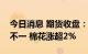 今日消息 期货收盘：国内期货夜盘收盘涨跌不一 棉花涨超2%