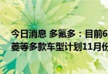 今日消息 多氟多：目前60130电芯已经量产 配套奇瑞、五菱等多款车型计划11月份批量装车