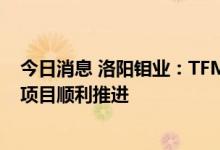 今日消息 洛阳钼业：TFM公司生产经营正常 混合矿新扩产项目顺利推进