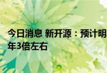今日消息 新开源：预计明年在新能源行业PVP出货量可达今年3倍左右