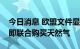 今日消息 欧盟文件显示，德国和荷兰呼吁立即联合购买天然气