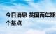 今日消息 英国两年期国债收益率盘初上涨20个基点