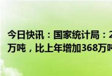 今日快讯：国家统计局：2022年全年全国粮食总产量68653万吨，比上年增加368万吨