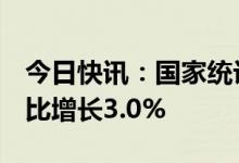 今日快讯：国家统计局：2022年中国GDP同比增长3.0%